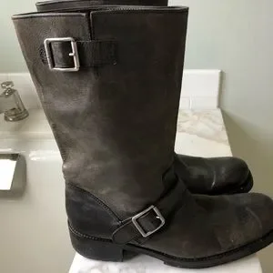 Mens Leather Moto style boots by Patrick Cox. Size 9.5 Soft grey Patrick Cox Shoes - Etsy main image 4
